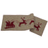 Handmade Gray Hand Felted Wool Christmas Table Runner - Reindeer and Sleigh - 16"x44" - ARCADIA HOME